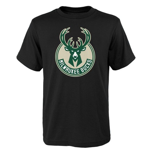 Outerstuff Nba Primary Logo Maglietta A Maniche Corte Junior, Milwaukee Bucks Taglia: S (8 Anni)-image