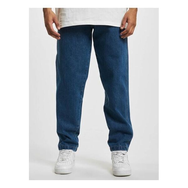 Jeans Uomo Def Tapered Loose Fit Denim Midblue Washed - 33-image