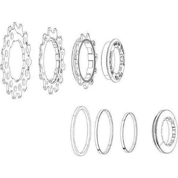 Set Di Anelli Pignone Sram PG-1231 11-12-13 Denti, Incl. Anello Di Bloccaggio-image