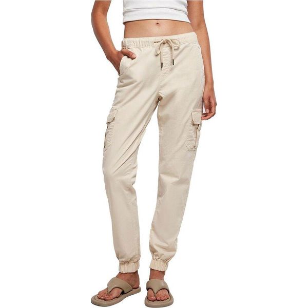 DáMské Kalhoty Urban Classics Donna Pantaloni Cargo Jogging A Vita Alta In Bianco - L-image