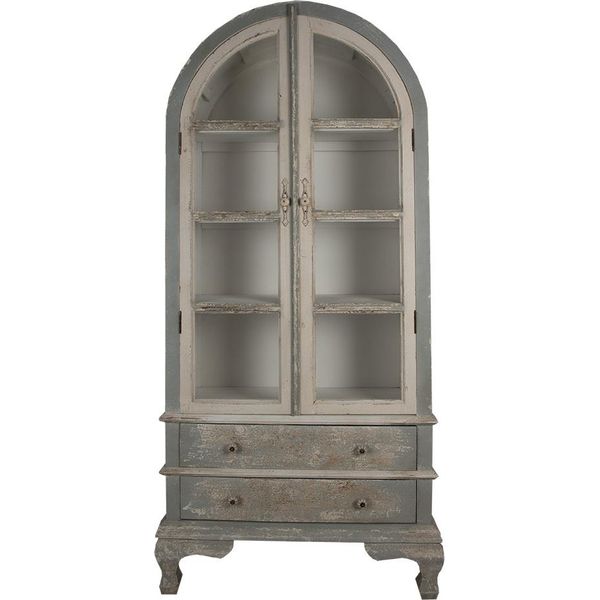 Clayre & Eef Vetrina 95X41X200 Cm Grigio Beige Legno-image
