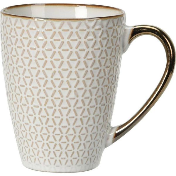 Siaki Collection | Tazza Da Caffè - 370 Ml - Bianco-Oro - Design Elegante - Adatto Al Microonde-image