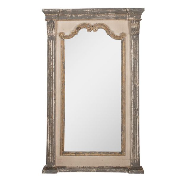 Specchio Clayre & Eef 90X153 Cm Grigio Beige Legno-image
