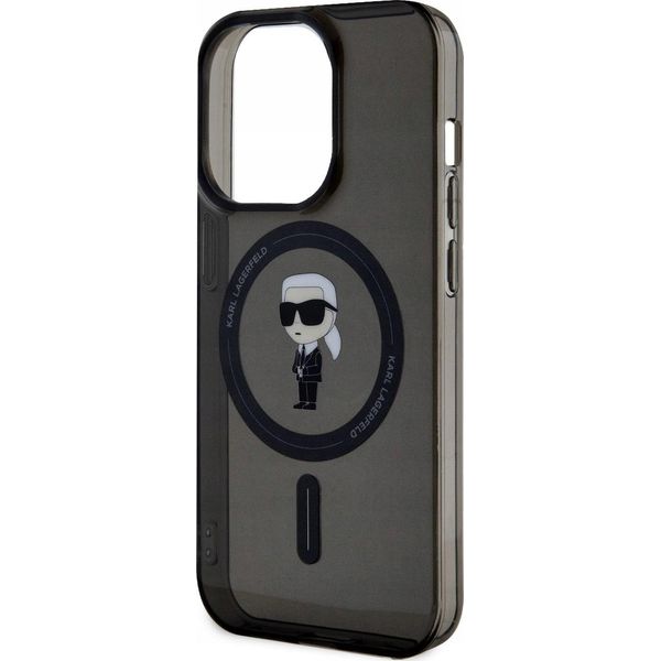 Karl Lagerfeld Klhmp15Lhfcknok Custodia Rigida Per Iphone 15 Pro 6.1 Czarny/Nero Iml Ikonik Magsafe-image