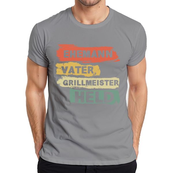 Marito Padre Eroe Maestro Del Barbecue Regalo Per La Festa Del Papà T-Shirt Da Uomo Papà, Grigio, 3XL-image