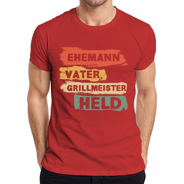 Marito Padre Eroe Maestro Del Barbecue Regalo Per La Festa Del Papà T-Shirt Da Uomo Per Papà, Rosso, 3XL-image