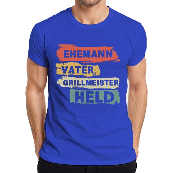 Marito Padre Eroe Maestro Del Barbecue Regalo Per La Festa Del Papà T-Shirt Da Uomo, Blu, Xxl-image