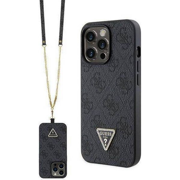 Guess Guhcp13Lp4Tdscpk Iphone 13 Pro / 13 6.1 Czarny/Black Custodia Rigida Crossbody 4G Logo In Metallo-image
