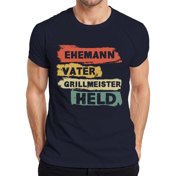 Marito Padre Grill Master Hero Regalo Per La Festa Del Papà Per I Papà Maglietta Da Uomo, Navy, S-image