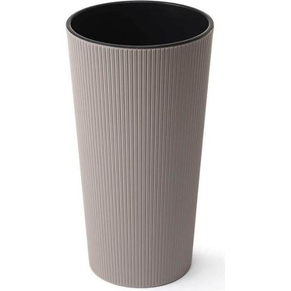 Vaso Da Fiori Lamela Vaso Da Fiori Lilia Jumper - A Righe, Diametro 30 Cm, Altezza 57 Cm, Color Tortora-image