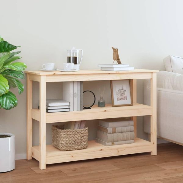 The Living Store Consolle 110X40X74 Cm In Legno Di Pino Massiccio-image