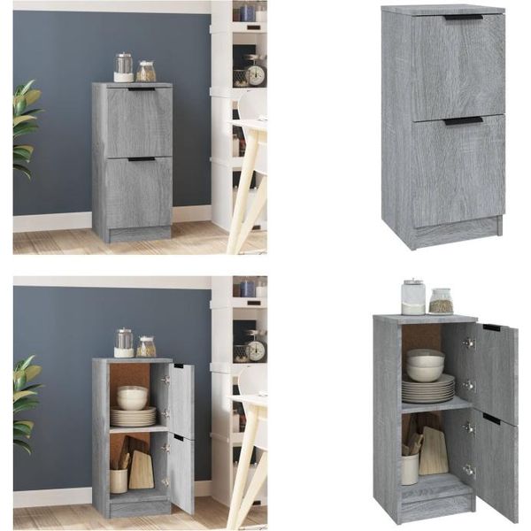 Vidaxl Credenza Grigio Sonoma 30X30X70 Cm Materiale A Base Di Legno - Credenza - Credenze - Armadio - Armadio Portaoggetti-image