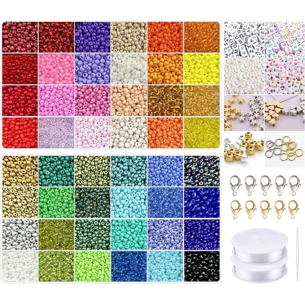 17180 Pezzi Perline Da 3 Mm Per Braccialetti Perline Fai Da Te Per Infilare Braccialetti Fai Da Te Set Di Perline Per Ragazze Perline Di Vetro Per Infilare-image