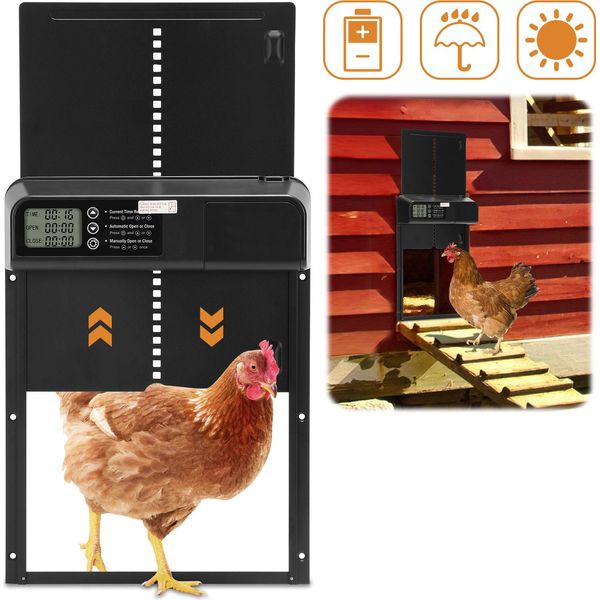 Porta Automatica Per Polli Yakimz, Apriporta Automatico Per Polli, Porta Elettrica Per Polli, Nero-image