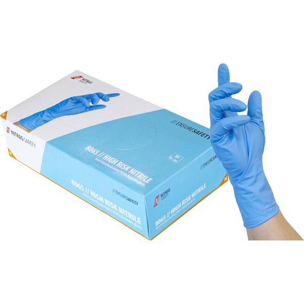 Nitras® 8065-XL Nitras® Unisex Einmalhandschuhe High Risk Nitrile Blau GrößE Xl 50 St.-image
