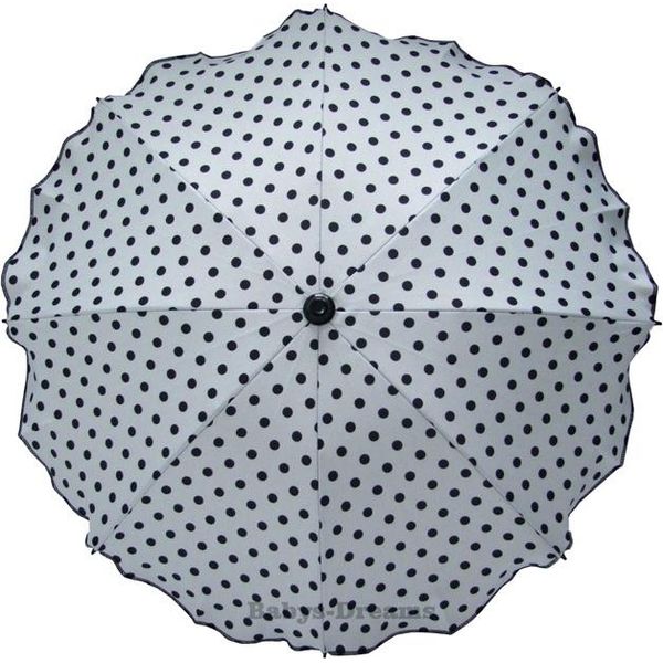 Ombrellone Skyline Per Carrozzine Braccio Di Montaggio Flessibile Protezione UV50+ Vela Parasole Per Carrozzine, Ø63Cm, Punti Neri-image