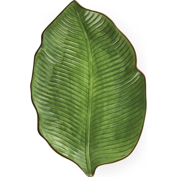 Excelsa Set Di 6 Piatti Foliage In Ceramica 26,5X2,5X17,5 Cm Verde-image