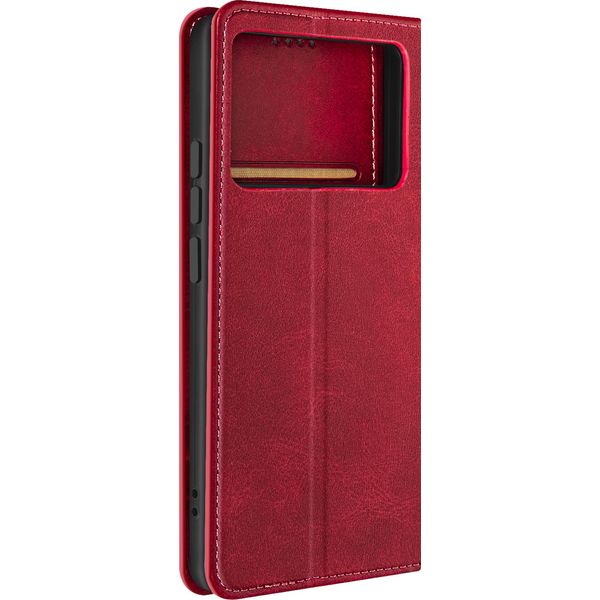 Avizar, Custodia A Portafoglio Per Xiaomi Poco X6 Pro Con Patta Magnetica, Rosso Vino-image