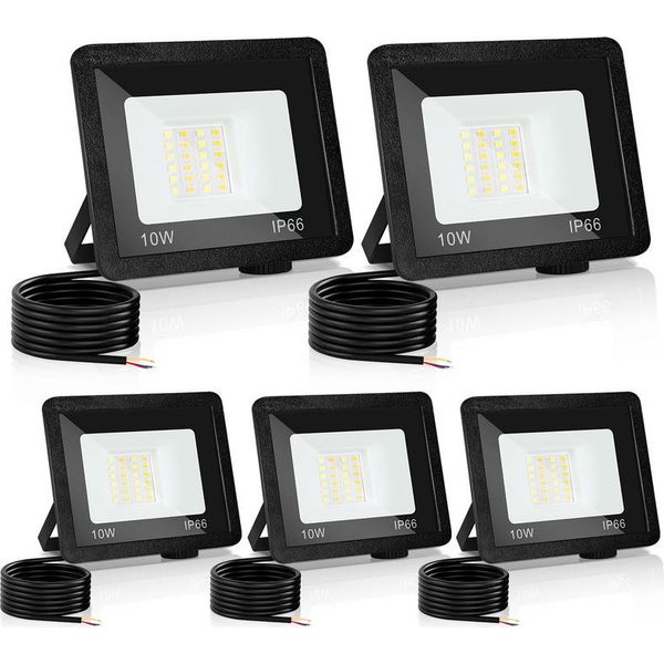 Tolletour Faro Da Costruzione A Led 5X 10W 3000/4000/6502K Faro Fled Faro Da Esterno Faretto Da Esterno-image