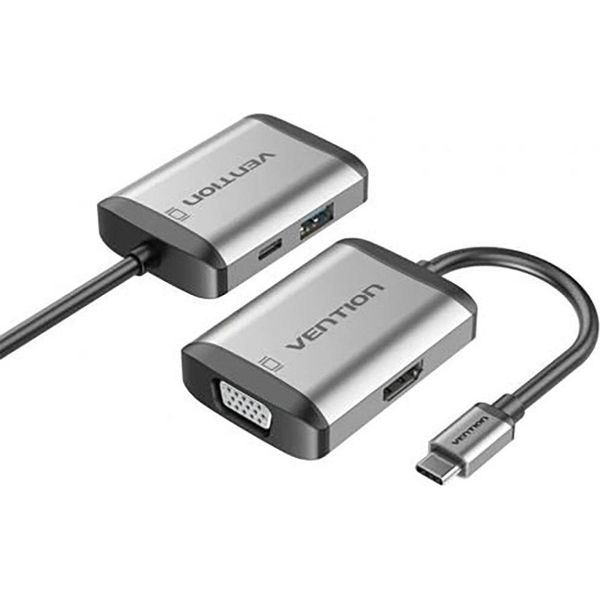 Vention Tfahb Convertitore/ 1Xusb/ 1Xhdmi/ 1Xvga/ 1Xusb Tipo-C Pd/ 15 Cm/ Grigio-image