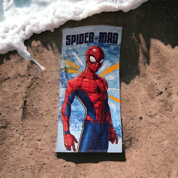 Telo Da Spiaggia / Telo Da Mare / Telo Da Bagno Spider-Man 70 X 140 Cm | 100% Cotone-image
