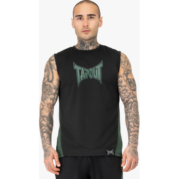Camicia Funzionale Senza Maniche Da Uomo Regular Fit Training Tank Nero/Verde Xl Tapout-image