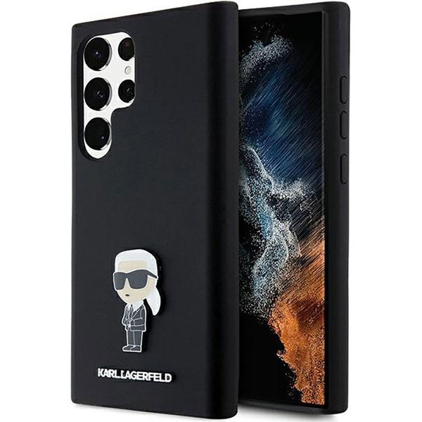 Karl Lagerfeld Klhcs24Lsmhknpk S24 Ultra S928 Czarny/Nero Silicone Ikonik Metal Pin-image