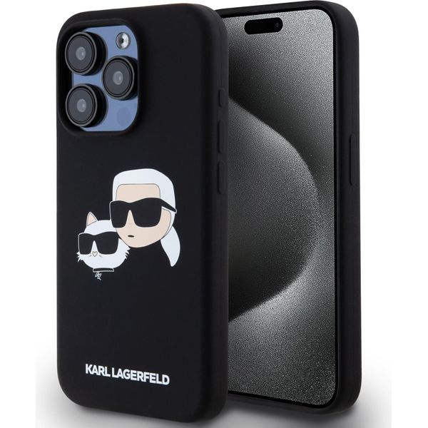 Karl Lagerfeld Klhmp15Lskchpplk Iphone 15 Pro 6.1 Czarny/Black Hardcase Silicone Karl & Choupette Magsafe-image