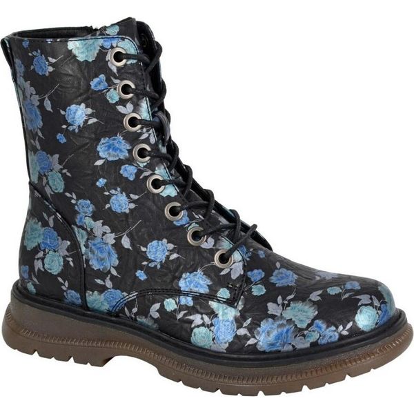 Cipriata - Stivaletti Donna "Annetta"", Floral DF2411 (42 Eu) (Nero/Blu)"-image