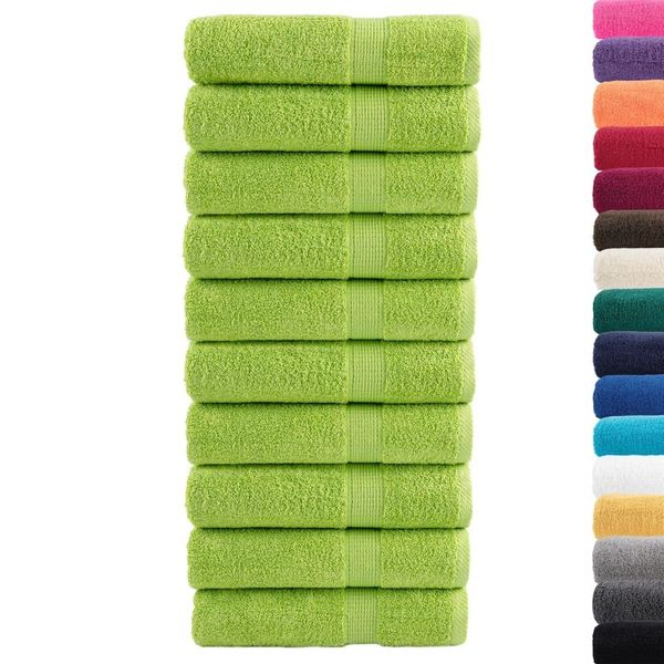 Vidaxl Asciugamani Da Doccia Premium Solund 10 Pz. Verde Mela 70X140 Cm 600 G/M²-image
