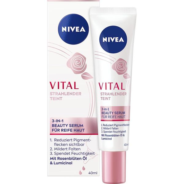 Nivea Vital Radiant Complexion 3In1 Siero Di Bellezza All'olio Di Fiori Di Rosa Lumicinol 40Ml-image