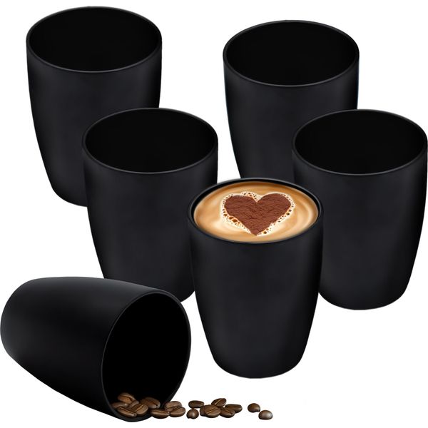 1.06 Tazza Da Caffè In Porcellana 340Ml - Set Di 6 - Colore: Nero / Senza Manico-image