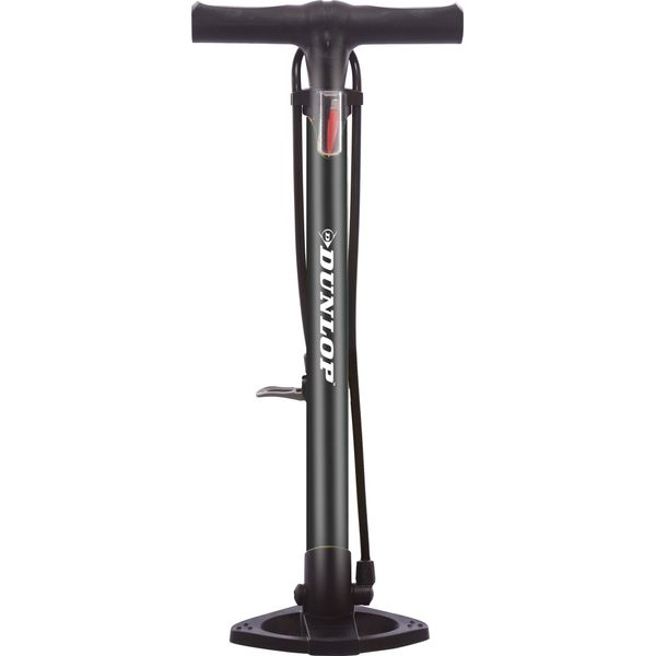 Pompa Dunlop Per Bicicletta 12Bar - Pompa Ad Aria Per Bicicletta Per Valvole Dunlop, Schrader E Francesi - Pompa Da Pavimento Con Adattatore Per Giochi D'acqua E Palloni - Pneumatici Per Scooter E Auto - 67,5 X 22,1 Cm-image