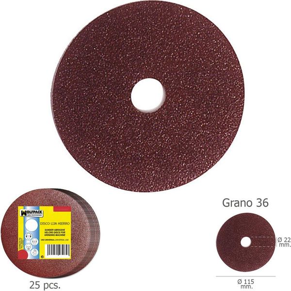 Disco Da Muratore Per Ferro 115X22 Mm. Grana 36-image