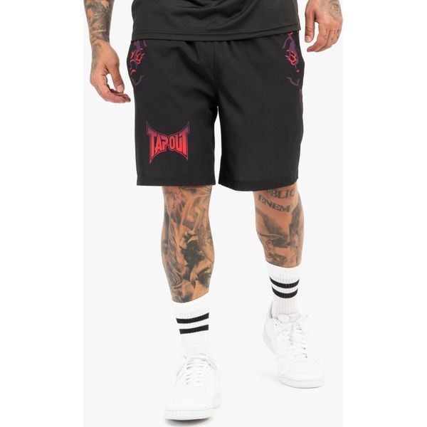 Pantaloncini Funzionali Da Uomo Regular Fit Taproot Shorts Nero/Rosso/Aubergine L Tapout-image