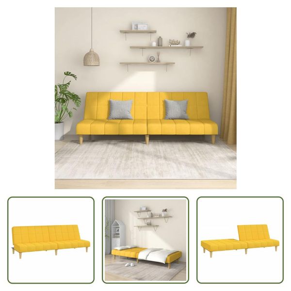The Living Store Divano Letto 2 Posti In Tessuto Giallo-image