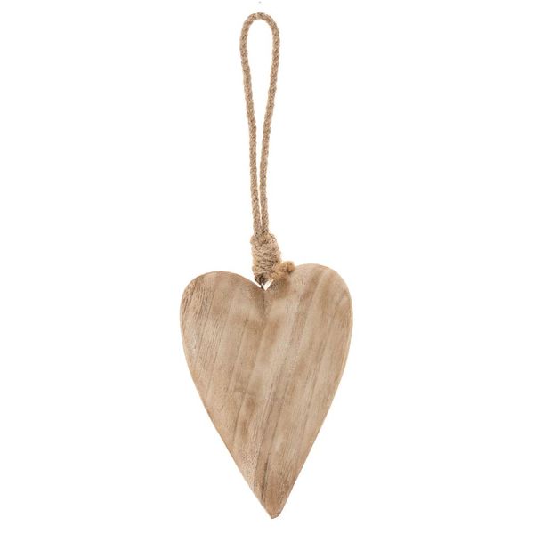 Decorazione Da Appendere In Legno A Forma Di Cuore In Legno Bianco 10X2X15-30 Cm-image