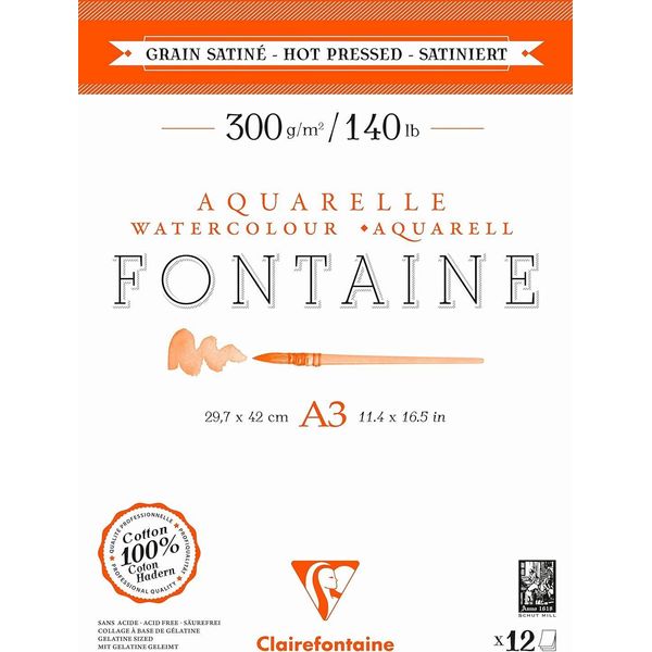 Clairefontaine 975951C Clairefontaine Aquarellblock Fontaine, Satinato, Din A3-image