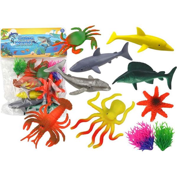 Set Di 8 Figure Di Animali Marini E Piante Acquatiche-image