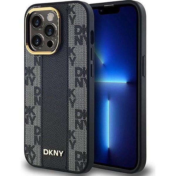 Dkny Dkhmp13Xpcpvslk Custodia Rigida Per Iphone 13 Pro Max6.7 Czarny/Nero In Pelle Con Motivo Mono A Scacchi Magsafe-image