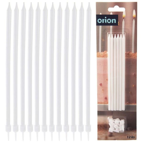 Orion Candele Per Torta Candele Di Compleanno Candele Bianche Lunghe 14,5 Cm 12 Pz.-image