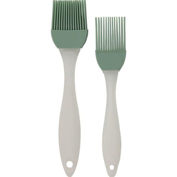 Set Di Due Pennelli Da Pasticceria Excellent Houseware, Silicone/Plastica, 20/17 Cm, Verde-image