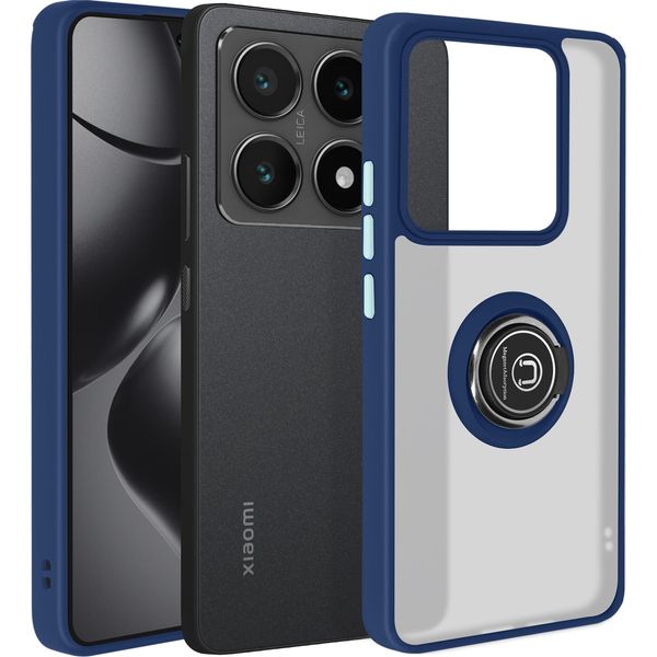 Avizar, Custodia Per Cellulare Per Xiaomi 14T Anello In Metallo, Supporto Video, Blu Scuro-image