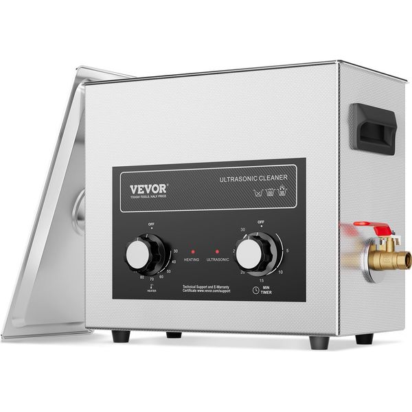 Vevor Pulitore Ad Ultrasuoni Con Timer Di Riscaldamento E Cestello 6 L Macchina Digitale Professionale A Cavitazione Sonica, 180 W Macchina Per La Pulizia Di Strumenti Per Orologi Occhiali Monete Parti Metalliche Strumenti-image