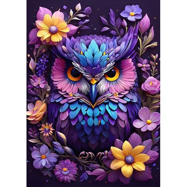 Bluebird Puzzle Fiori E Gufi - Giocattolo Colorato Da 300 Pezzi-image