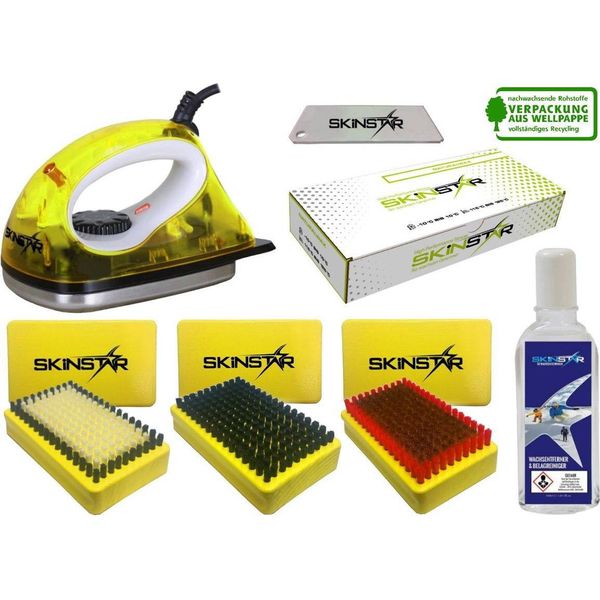 Skinstar Set Iniziale Di Cera Da Sci Spazzole Di Ferro Per Cera Naturale Pulitore Di Cera 7 Pz-image
