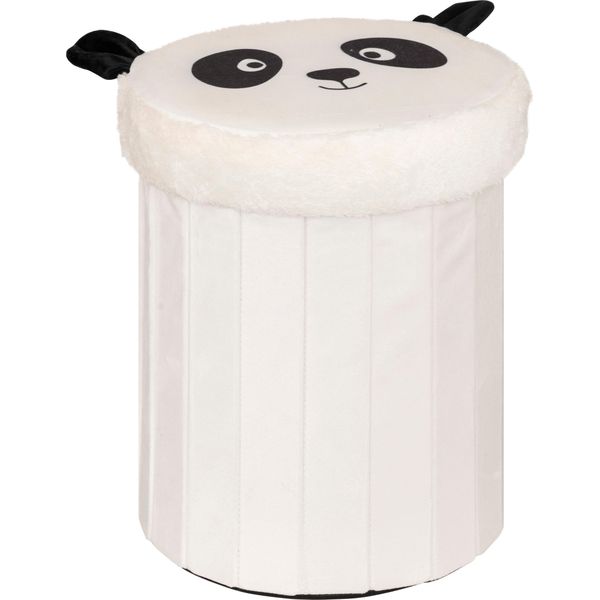 Atmosphera Createur D'interieur - Borsa A Sacco Per Bambini Panda Pieghevole "Andy"" Bianco & Nero D30X36Cm"-image