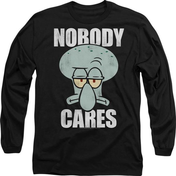 Spongebob Squarepants - Maglietta "Nobody Cares Meme"" Per Uomo/Donna Unisex TV10727 (Xxl) (Nero)"-image