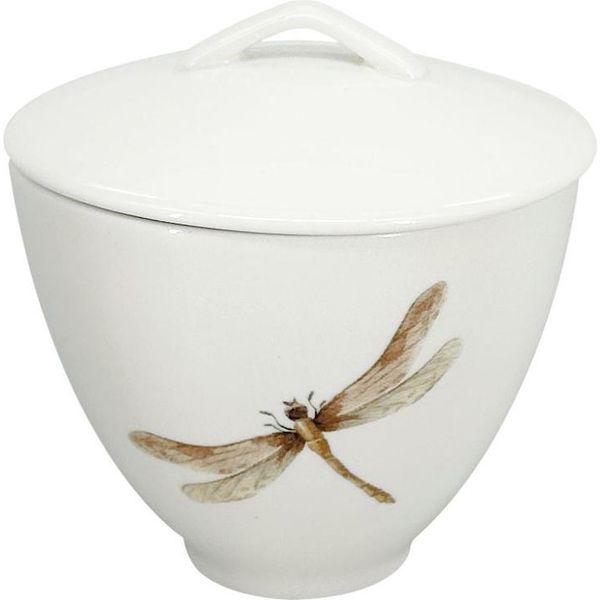 Zuccheriera In Porcellana Dragonfly 150Ml, Verde/Marrone-image