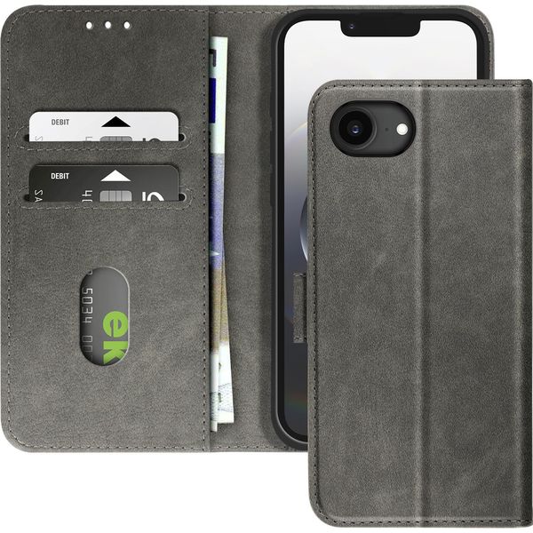 Avizar, Custodia Per Iphone 16E Portafoglio Con Patta E Supporto Video, Grigio-image
